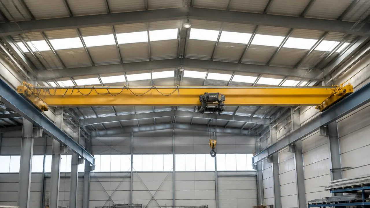 Engineer looking at an oversized overhead crane that does not fit the plant's operating envelope