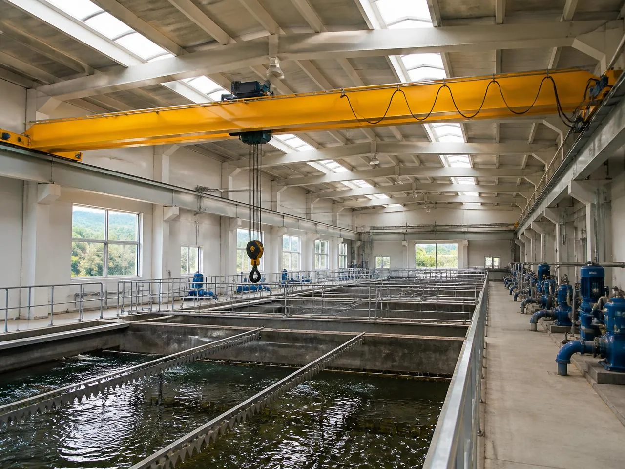 Municipal treatment plant hoist and lifting equipment